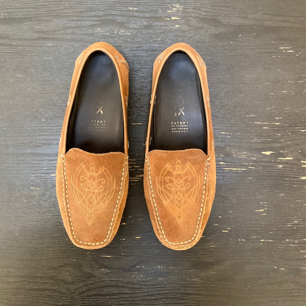 Geox  Tan Suede Loafers; size 37.5